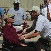 Mark "Boomer" Bumm and Gene Brady at the Museum. Photo courtesy of Bob Steinberg.